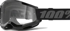100% Strata 2 Goggles - Black/Clear
