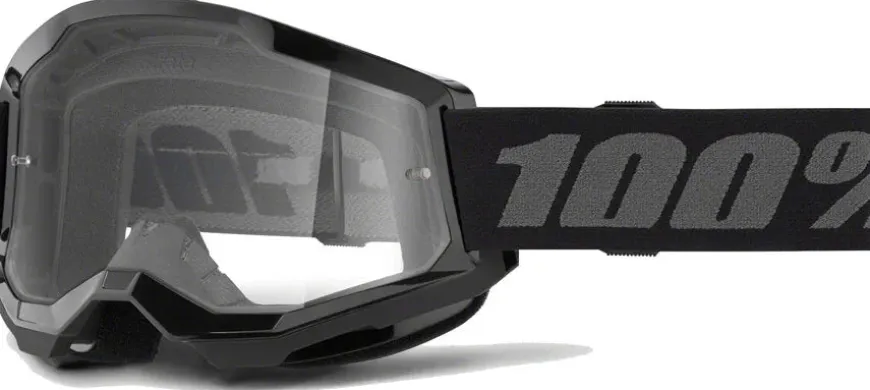 100% Strata 2 Goggles - Black/Clear