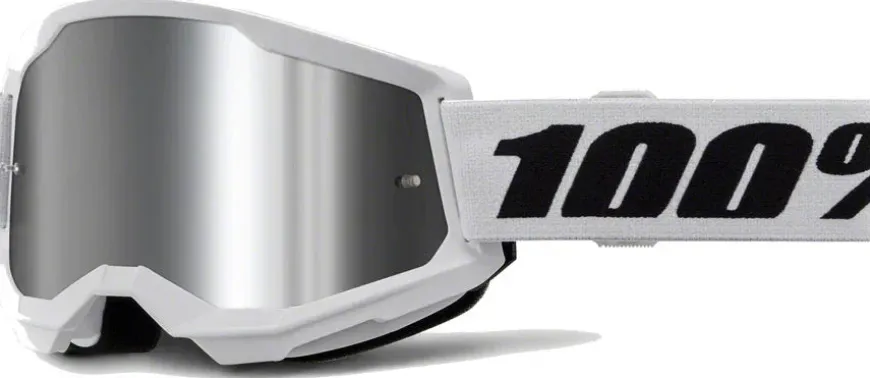 100% Strata 2 Goggles - White/Mirror