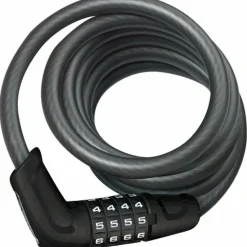 Abus Tresor 6512 Combination Coiled Bike Cable Lock: 180cm x 12mm With Mount