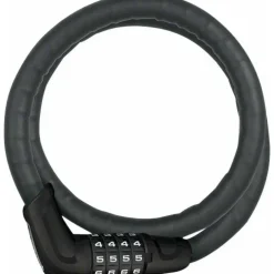Abus Tresorflex 6615 Combination Coiled Bike Cable Lock: 120cm x 15mm With Mount