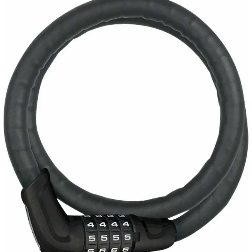 Abus Tresorflex 6615 Combination Coiled Bike Cable Lock: 120cm x 15mm With Mount