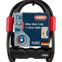 Abus Ultra 410 Bike U-Lock - 3.9 x 5.5", Keyed, Black, Includes Cobra cable