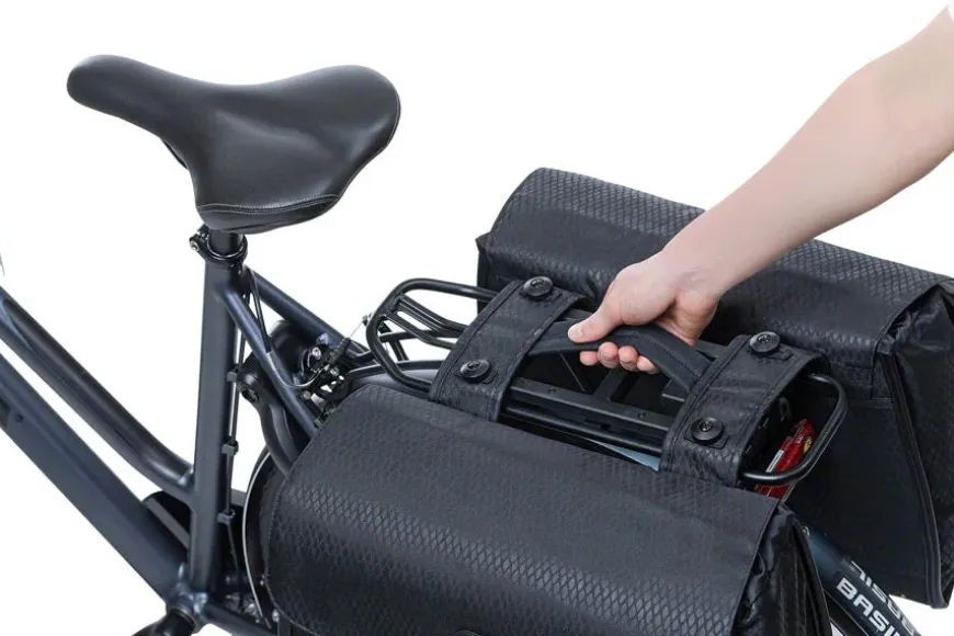 Basil Double Pannier Handle Uniuversal Bridge MIK Adaptor Plate BLK