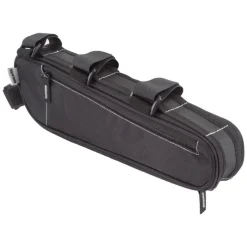 Bikase Long John Frame Bag Velcro Straps 13.5x4x1.5` 70 c.i. Black
