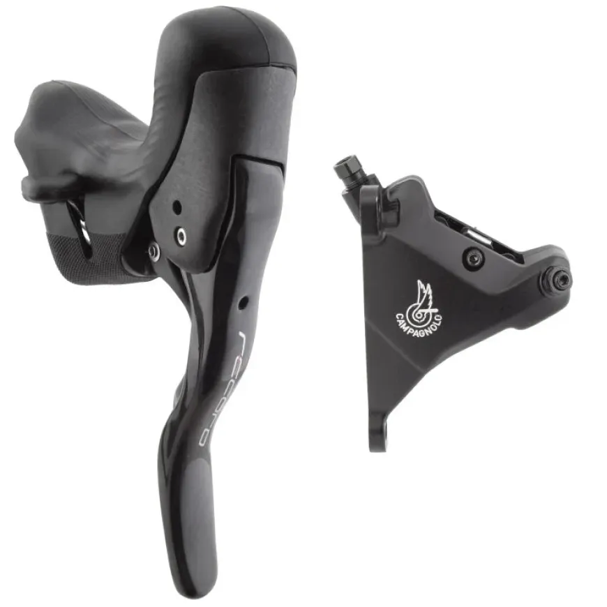 Campagnolo Record Ergopower Hydraulic Brake/Shift Lever Disc Caliper - Left/Front 12-Speed 160mm Flat Mount Caliper BLK
