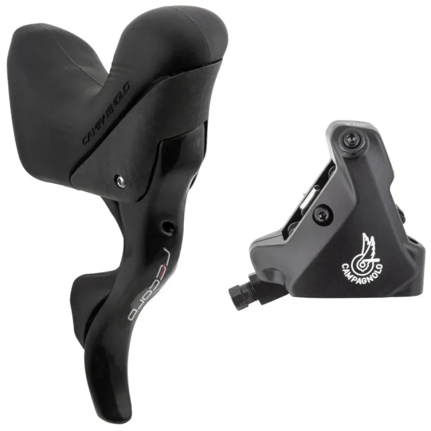 Campagnolo Record Ergopower Hydraulic Brake/Shift Lever Disc Caliper - Right/Rear 12-Speed 140mm Flat Mount Caliper BLK