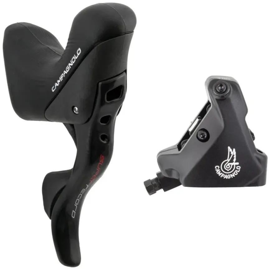 Campagnolo Super Record Ergopower Hydraulic Brake/Shift Lever Disc Caliper - Right/Rear 12-Speed 140mm Flat Mount Caliper BLK
