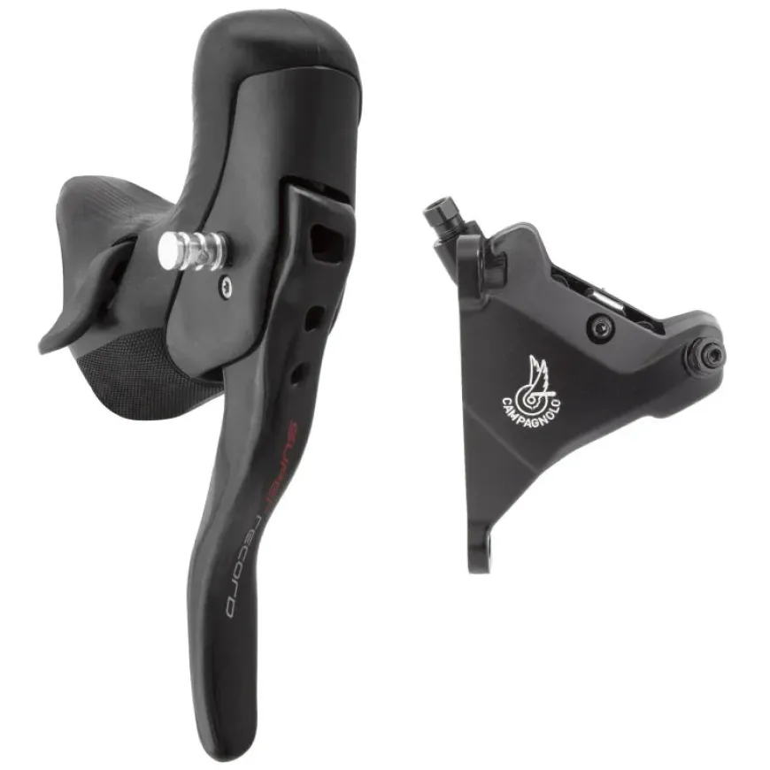 Campagnolo Super Record Ergopower EPS Hydraulic Brake/Shift Lever Disc Caliper - Left/Front 12-Speed 160mm Flat Mount Caliper BLK