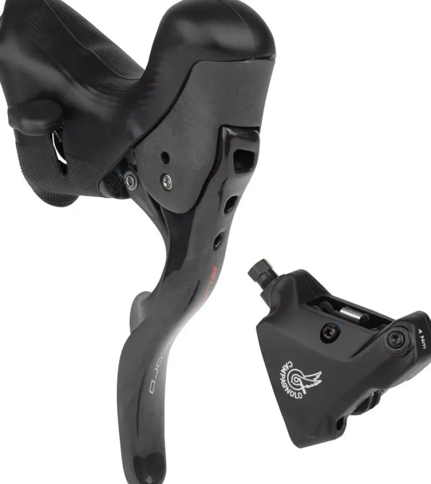 Campagnolo Super Record Ergopower Hydraulic Brake/Shift Lever Disc Caliper - Left/Front 12-Speed 140mm Flat Mount Caliper BLK