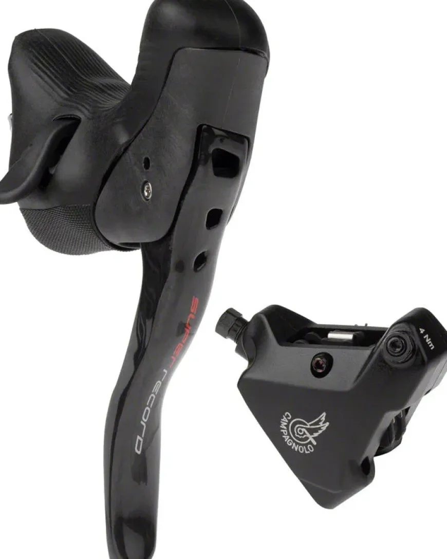 Campagnolo Super Record Ergopower EPS Hydraulic Brake/Shift Lever Disc Caliper - Left/Front 12-Speed 140mm Flat Mount Caliper BLK