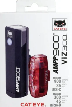 CatEye AMPP900 / VIZ300 (USB-C) Headlight and Taillight Set