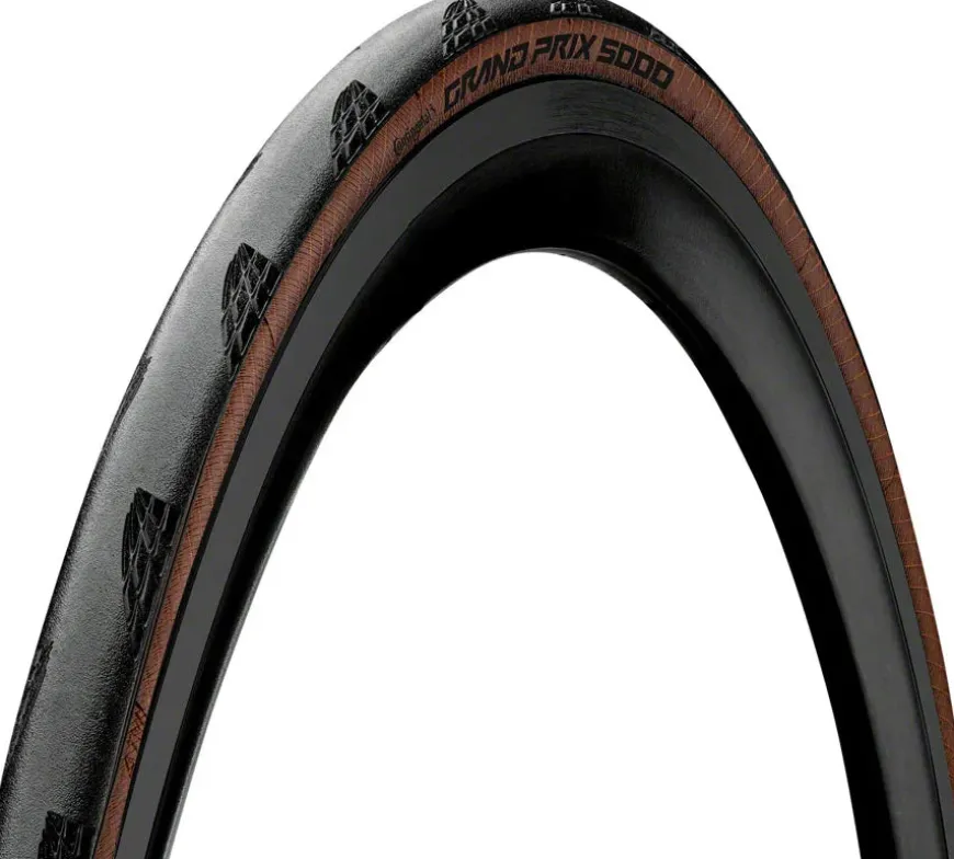 Continental Grand Prix 5000 Tire - 700 x 25 Clincher Folding BLK/Transparent BLKChili Vectran Breaker LazerGrip ACT