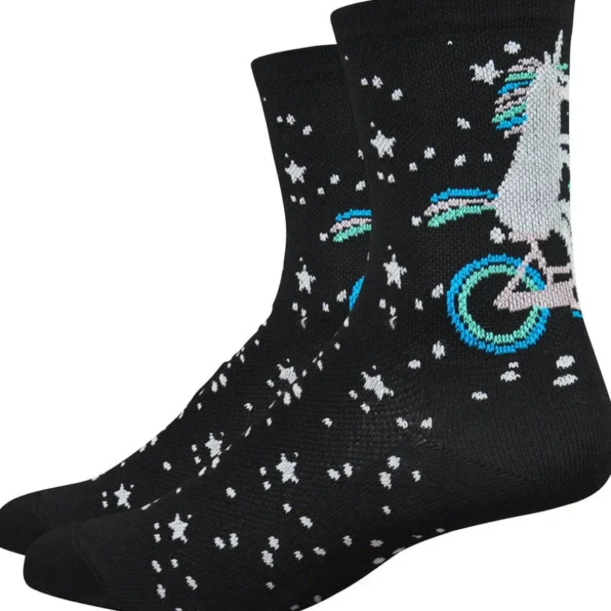 DeFeet Aireator Unicorn Women's Bike Socks - Black