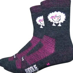 DeFeet Woolie Boolie Baaad Sheep Socks - Gray/Pink