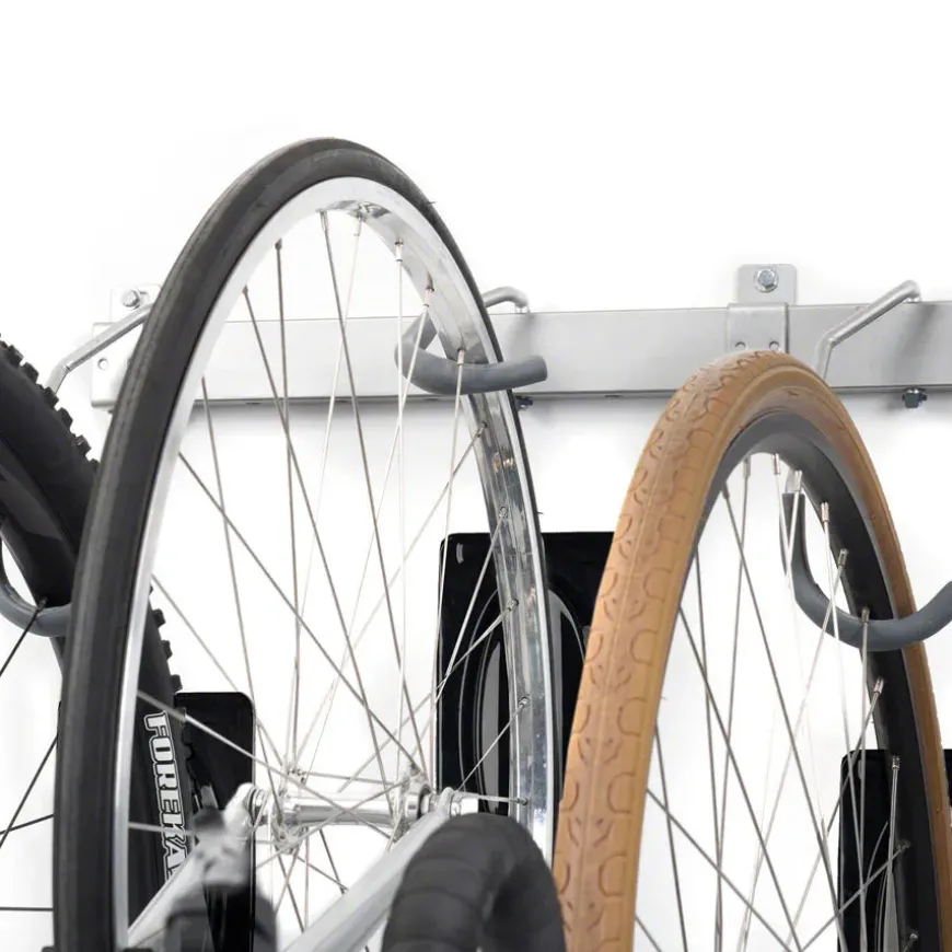 Delta Heavy Duty Track Rack Wall Mount Bike Rack - 6-Bike Silver