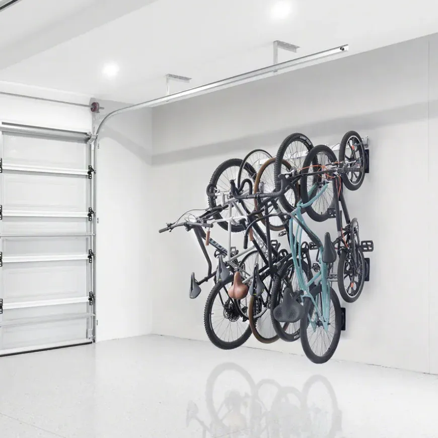 Delta Heavy Duty Track Rack Wall Mount Bike Rack - 6-Bike Silver