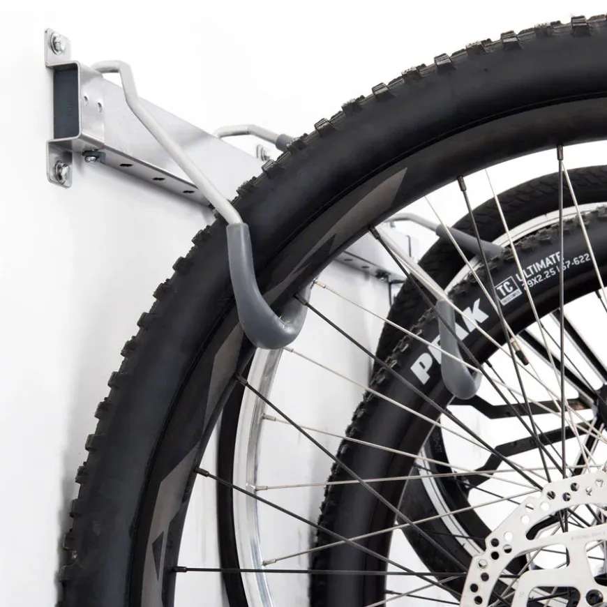 Delta Heavy Duty Track Rack Wall Mount Bike Rack - 6-Bike Silver