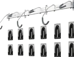 Delta Heavy Duty Track Rack Wall Mount Bike Rack - 6-Bike Silver