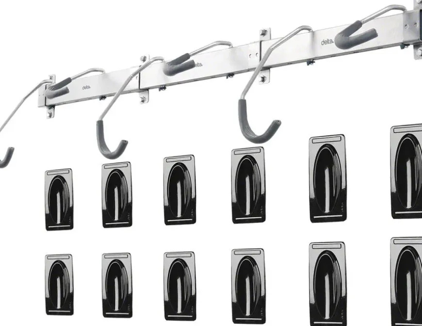 Delta Heavy Duty Track Rack Wall Mount Bike Rack - 6-Bike Silver