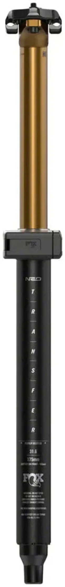 Fox Shox FOX Transfer Factory Neo Wireless Dropper Seatpost - 34.9 mm 175 mm Internal Routing Kashima Coat