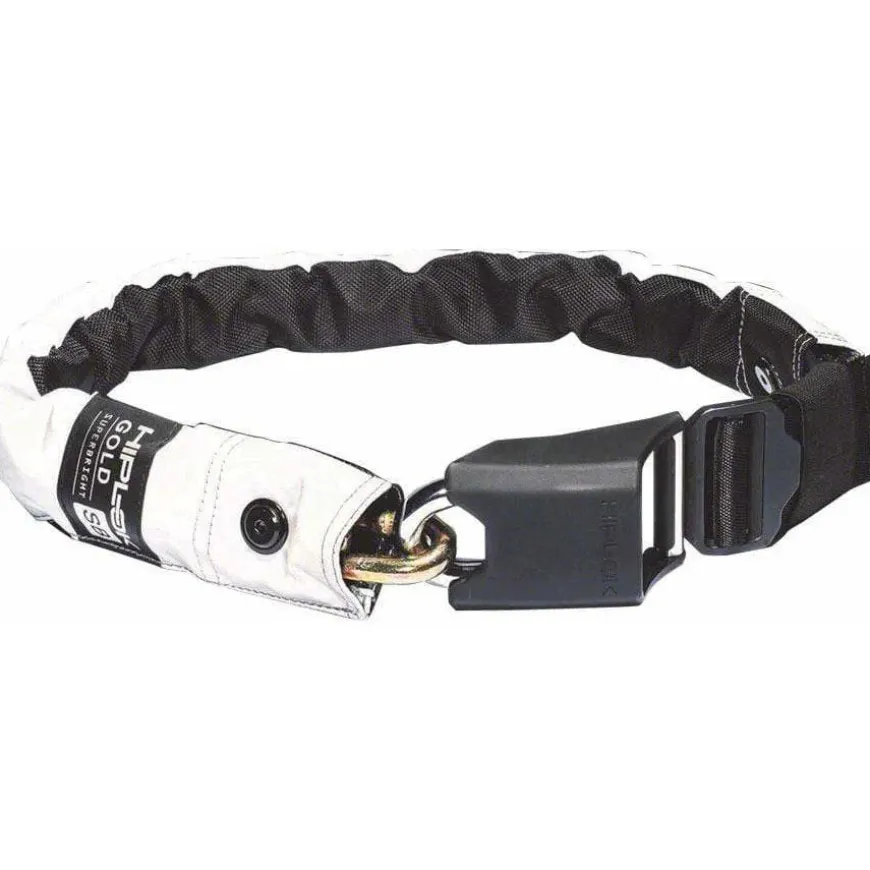 Hiplok GOLD Superbright Wearable Hardened Steel Bike Chain Lock: 12mm, White Reflective