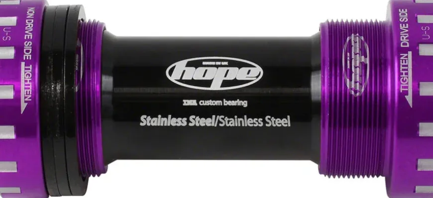 Hope BSA Threaded Bottom Bracket - 68/73mm For 24mm Spindle Stainless Purple
