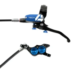 Hope Tech 4 E4 Disc Brake and Lever Set - Front Hydraulic Post Mount Blue