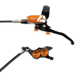 Hope Tech 4 E4 Disc Brake and Lever Set - Front Hydraulic Post Mount Orange