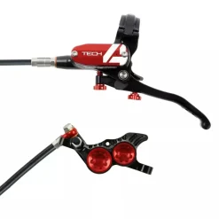 Hope Tech 4 V4 Disc Brake and Lever Set - Front Hydraulic Post Mount Red