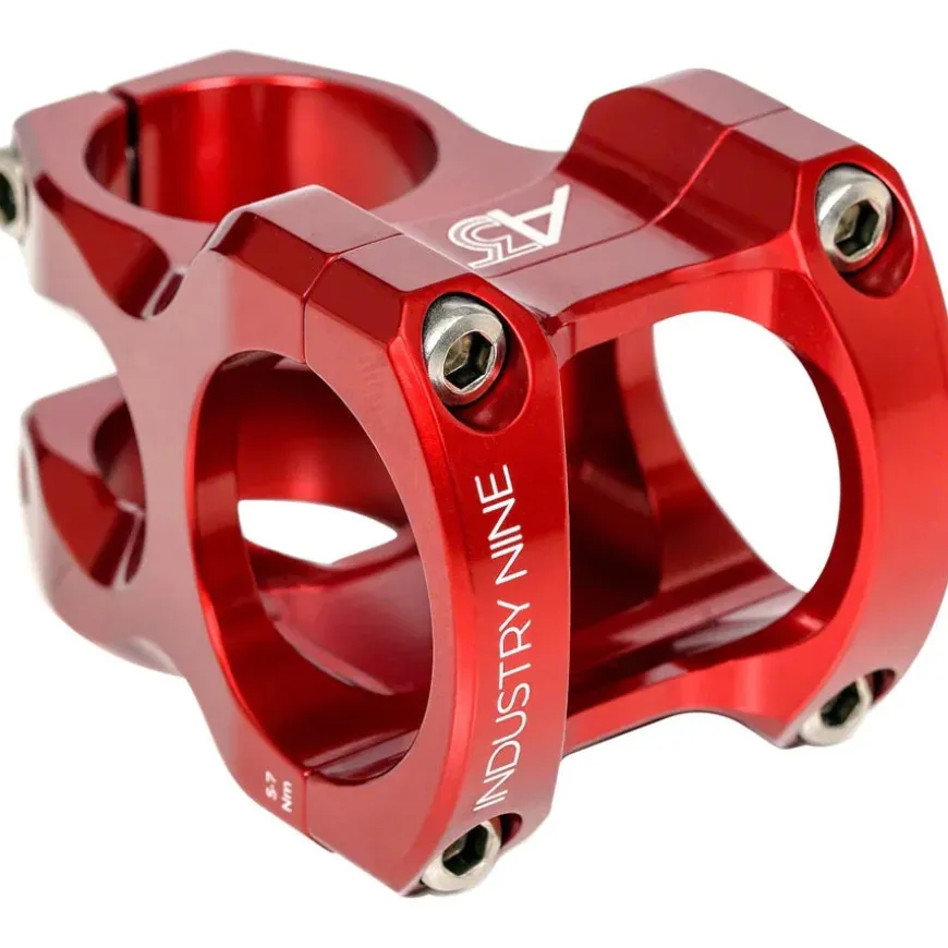 Industry Nine A318 Bike Stem - 31.8mm Clamp, +/-4.4, 1 1/8", Aluminum, Red