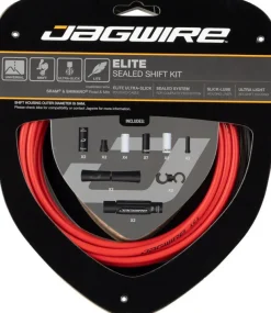 Jagwire Elite Sealed Shift Cable Kit - SRAM/Shimano Ultra-Slick Uncoated Cables Red