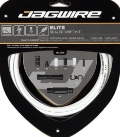 Jagwire Elite Sealed Shift Cable Kit - SRAM/Shimano Ultra-Slick Uncoated Cables White