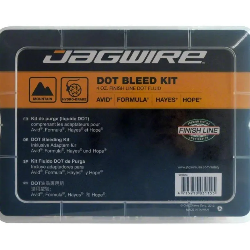 Jagwire Pro DOT Bleed Kit Finish Line DOT 5.1 Fluid - For Avid Hayes Formula Hope Disc Brakes