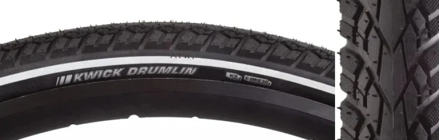 Kenda Kwick Drumlin Tire - 700 x 40 Clincher Wire Black/Reflective 60tpi