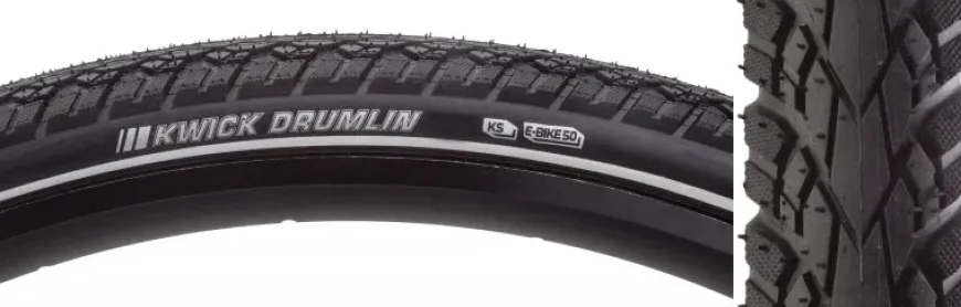 Kenda Kwick Drumlin Tire - 700 x 38 Clincher Wire Black/Reflective 60tpi