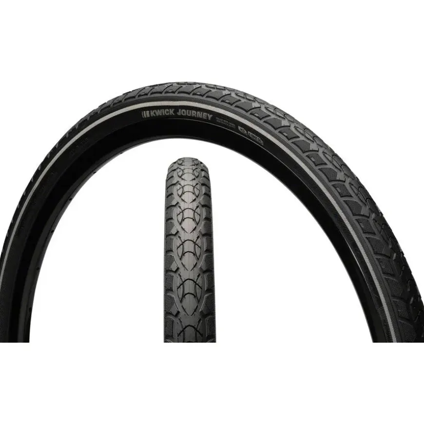 Kenda Kwick Journey Road Bike Tire - 26 x 1.95, Clincher, Wire, Black/Reflective, 60tpi, KS
