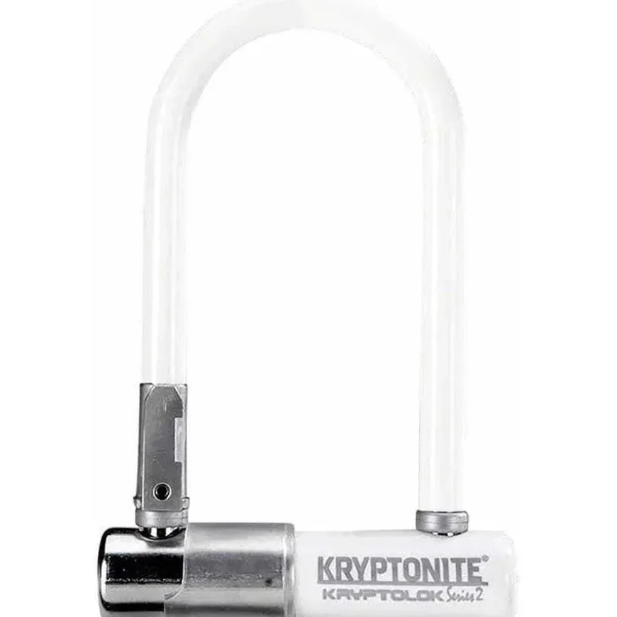 Kryptonite Krypto Series 2 Mini-7 Bike U-Lock - 3.25 x 7", Keyed, White