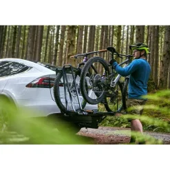 Kuat Piston Pro X Hitch Bike Rack - 2-Bike 1.25" Receiver LED Lights 4-Pin Plug Kashima Coat Galaxy Gray