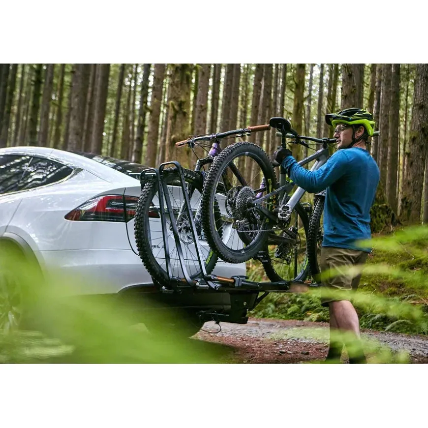 Kuat Piston Pro X Hitch Bike Rack - 2-Bike 1.25" Receiver LED Lights 4-Pin Plug Kashima Coat Galaxy Gray