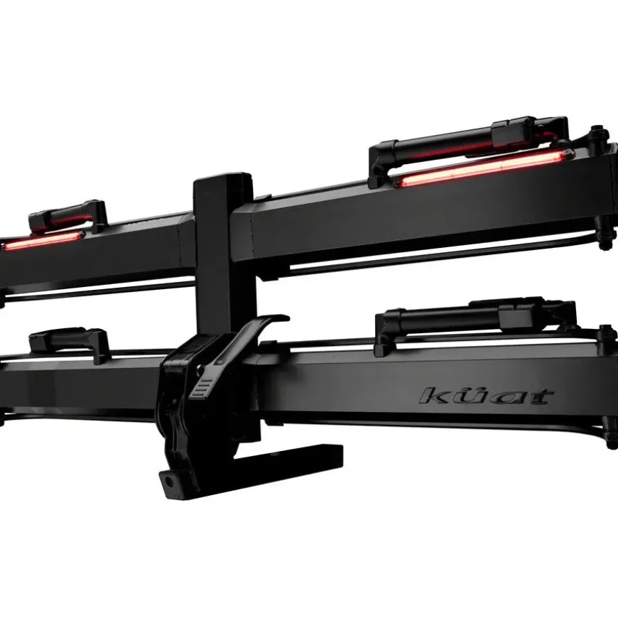 Kuat Piston Pro X Hitch Bike Rack - 2-Bike 1.25" Receiver LED Lights 4-Pin Plug Kashima Coat Galaxy Gray