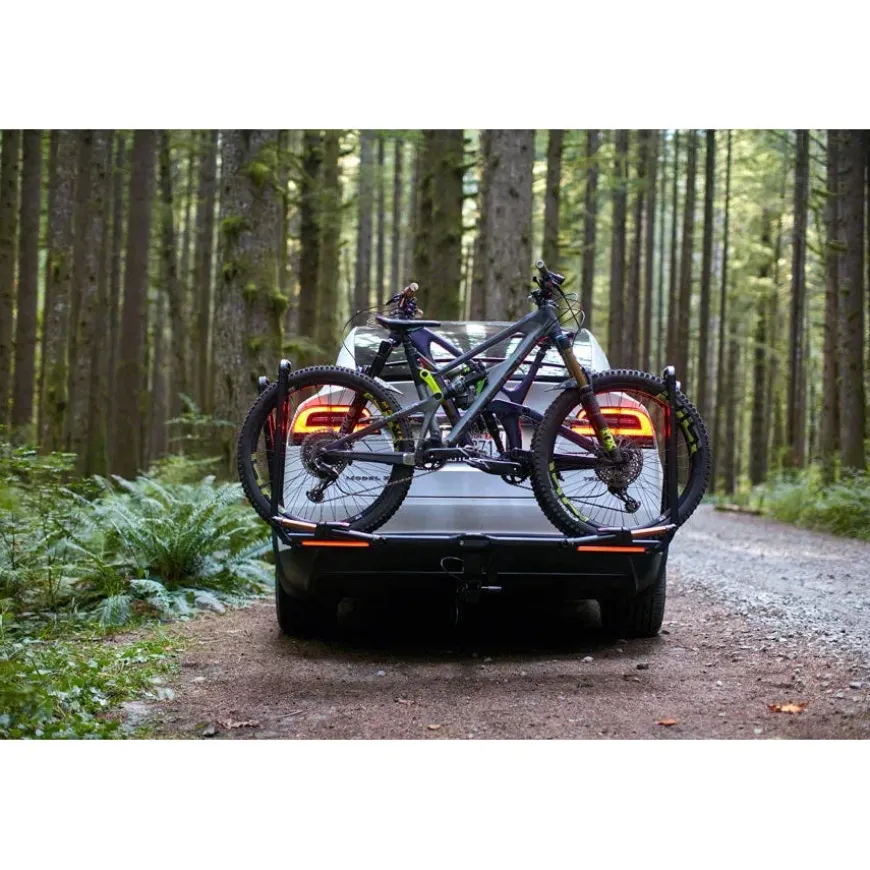 Kuat Piston Pro X Hitch Bike Rack - 2-Bike 1.25" Receiver LED Lights 4-Pin Plug Kashima Coat Galaxy Gray