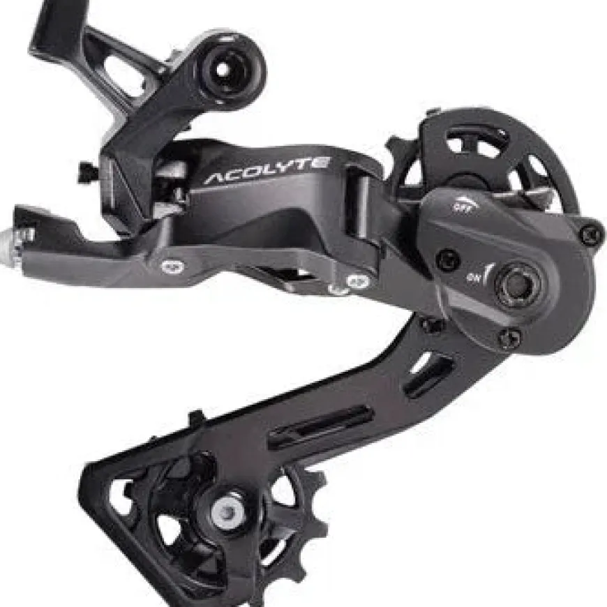 microSHIFT Acolyte SpringLock Rear Derailleur - 8 Speed Medium Cage BLK SpringLock Chain Retention