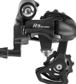 microSHIFT R9 Rear Derailleur - 9-Speed Short Cage Shimano Road Compatible BLK