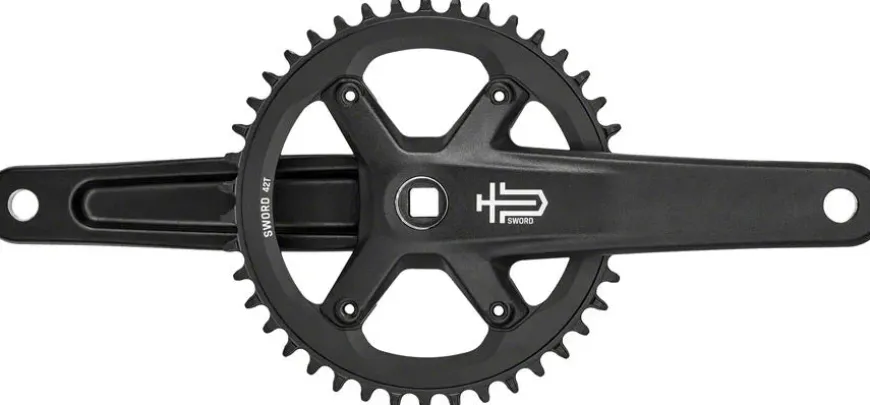 microSHIFT Sword BLK 1x Crankset - 175mm 9/10-Speed 42t 110 Asym BCD JIS Square Taper Spindle Interface BLK
