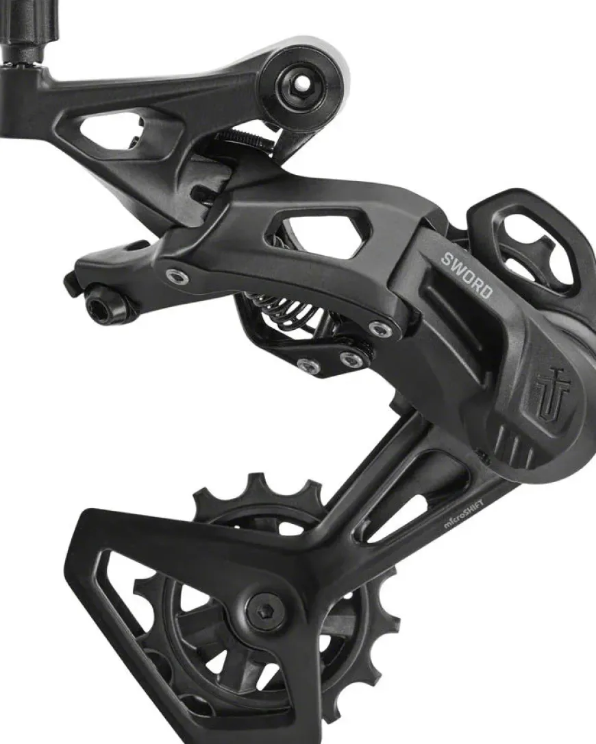 microSHIFT Sword BLK 1x9-Speed Groupset - Includes Brake/Shifters Rear Derailleur Medium Cage 11-42t Cassette