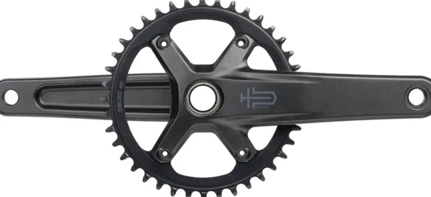 microSHIFT Sword 1x Crankset - 165mm 10-Speed 40t 110 Asym BCD 24mm Spindle BLK