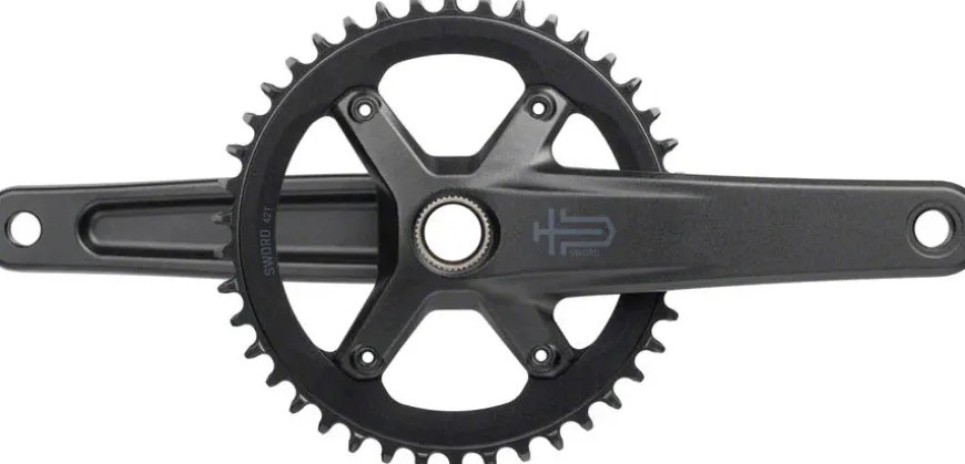 microSHIFT Sword 1x Crankset - 175mm 10-Speed 42t 110 Asym BCD 24mm Spindle BLK