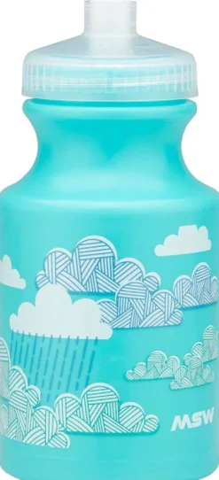 MSW Kids Water Bottle and Cage Kit - Clouds w/ Black Cage
