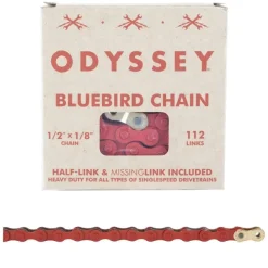 Odyssey Bluebird Chain - Single Speed 1/2" x 1/8" 112 Links Red